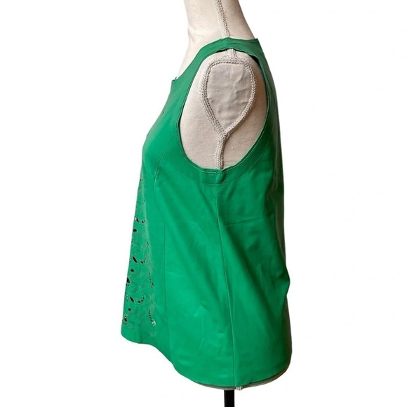 DROMe Green Lamb Leather Sleeveless Cutout Top XS | Italian Designer Luxury - Picture 8 of 16